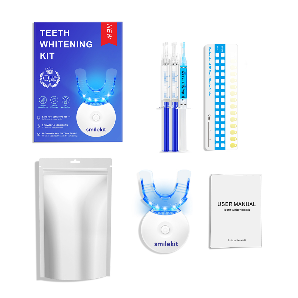 Whitening Mouthwash - Zahnaufhellungs-Set – 5 x LED-Licht-Zahnaufheller mit