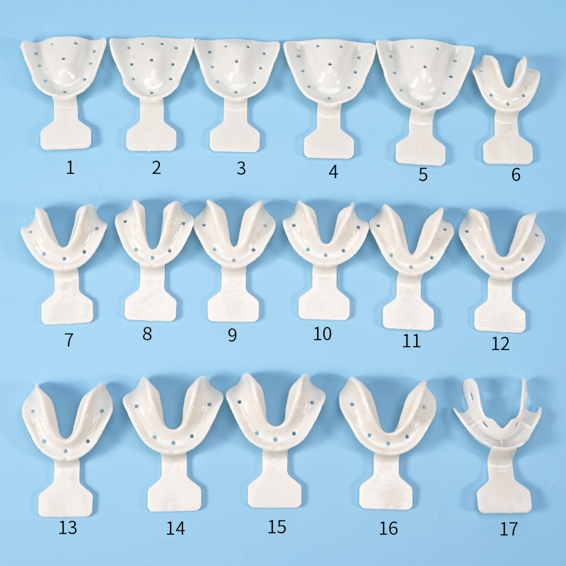 Teeth Whitening Tray - 17-teiliges Dental-Abdrucklöffel-Set für edentale Kiefer, autoklavierbar,
