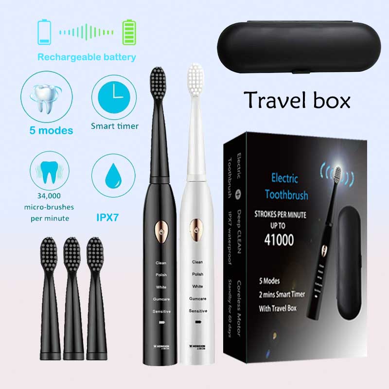 Teeth Whitening Or Tooth Whitening - Ultraschall Sonic elektrische Zahnbürste für wiederauf