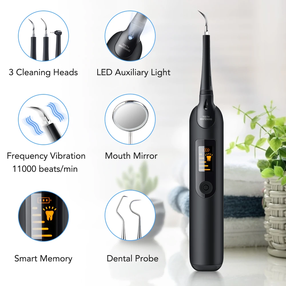 Teeth Whitening Or Tooth Whitening - Elektrische Dental Scaler Zahnbürste Set LCD