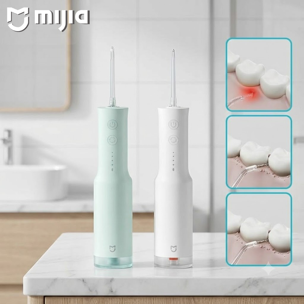 Teeth Whitening Or Tooth Whitening - Xiaomi Tragbarer Mundduschen-Irrigator F300 Dentaler Wasserstrahl